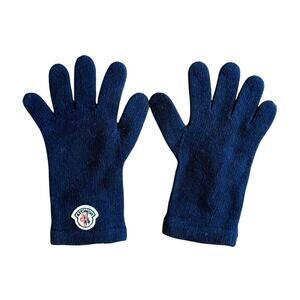 MONCLER Navy Wool Blend Kids Gloves sz S Made in Italy Snow Winter Youth